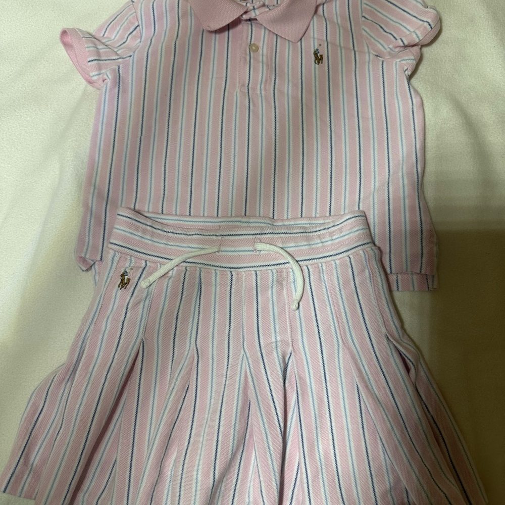 Polo by Ralph Lauren Pink and Blue Striped Shirt
